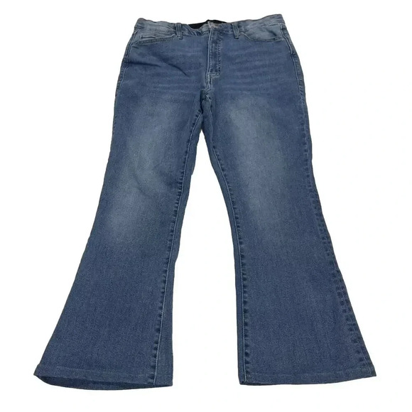 Lularoe Jeans Womens 32 X 27 Short Blue Bootcut Magic Waistband Med Wash Stretch - Picture 1 of 12